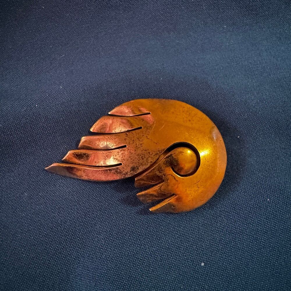 Vintage Mid Century Gold Tone Clip Marked PAT 1801128 [Jewelry 038]